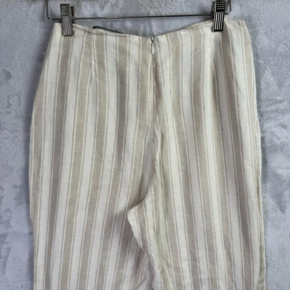 Reformation Striped Linen Blend Pants Size XS*See measurements Tan‎ Cream Boho